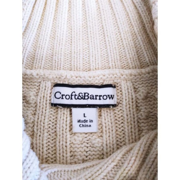 Croft‎ & Barrow Women's Ivory Cable Knit Sweater SIZE L - Picture 4 of 12